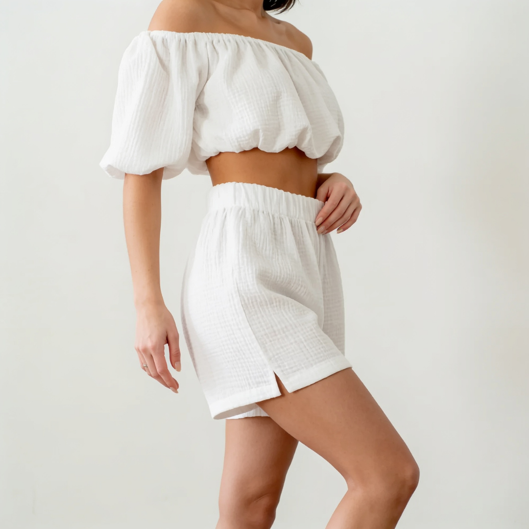 Musselin Bardot Set