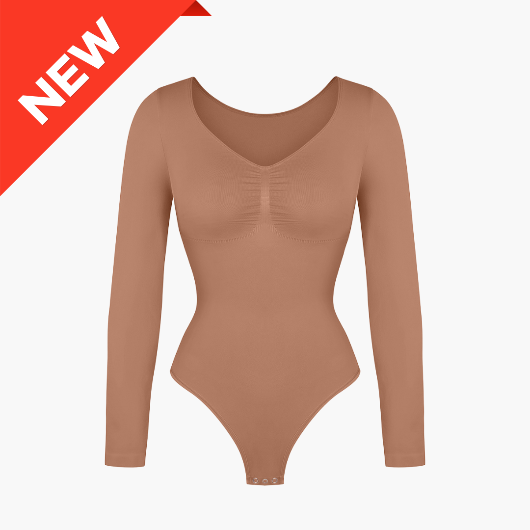 SecondSkin Sculpting Longsleeve Bodysuit mit String