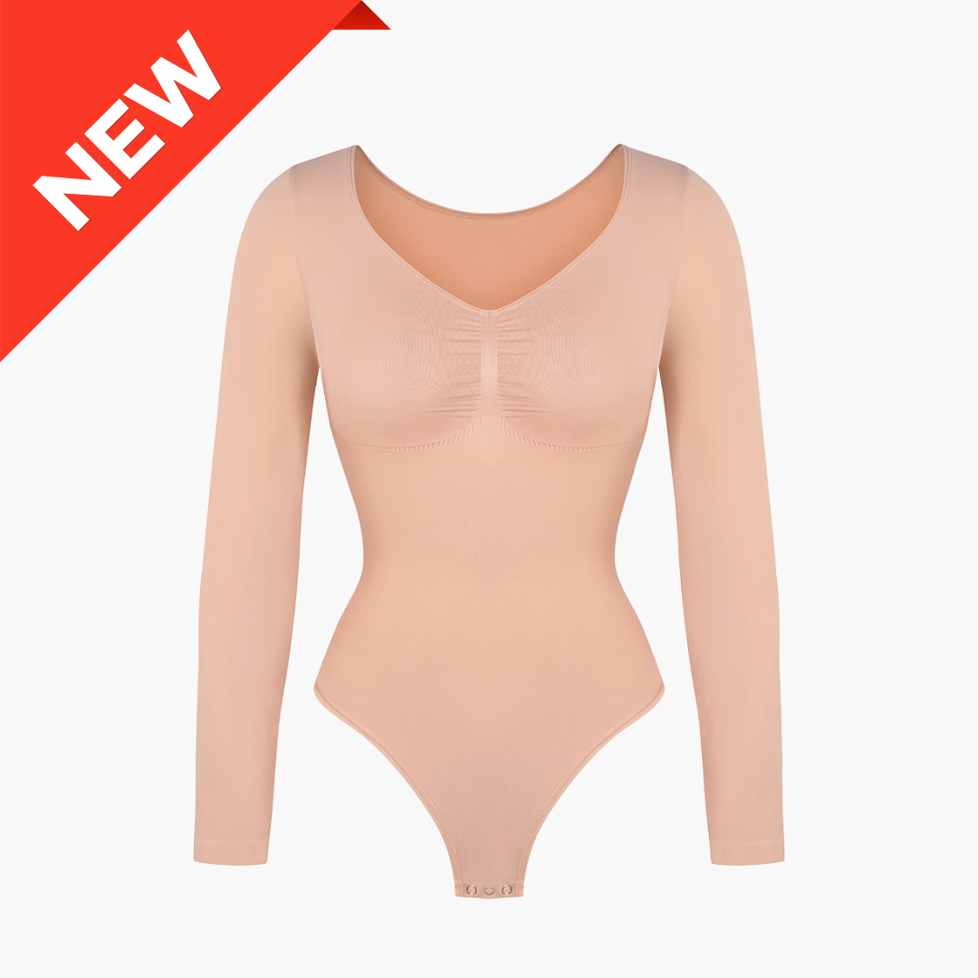 SecondSkin Sculpting Longsleeve Bodysuit mit String
