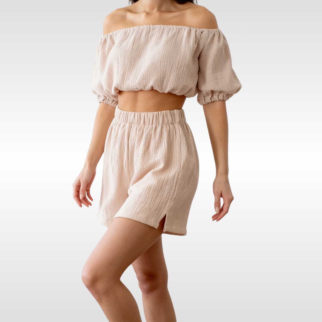 Musselin Bardot Set