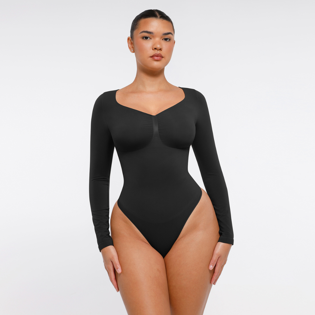 SecondSkin Sculpting Longsleeve Bodysuit mit String
