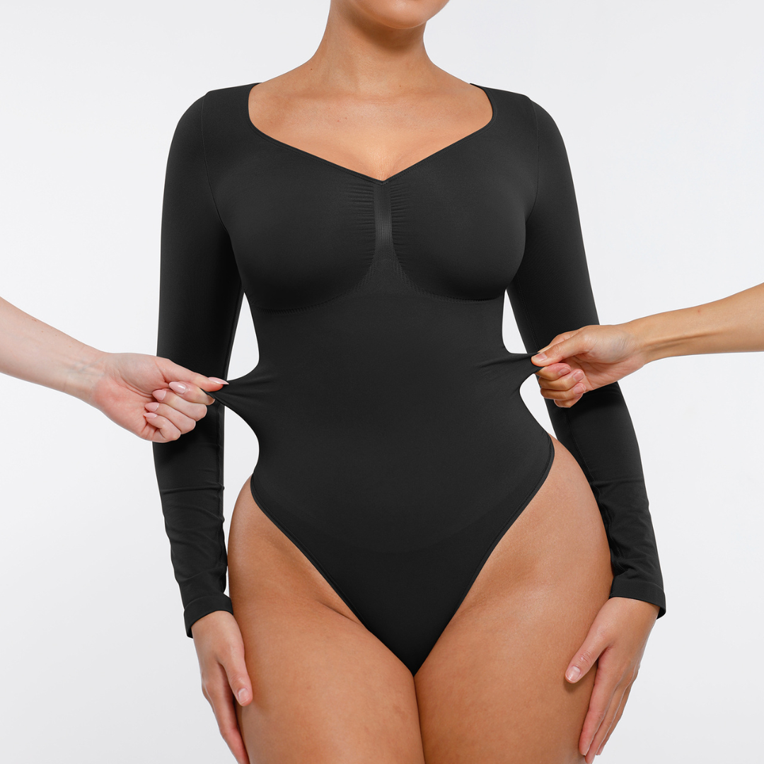 SecondSkin Sculpting Longsleeve Bodysuit mit String