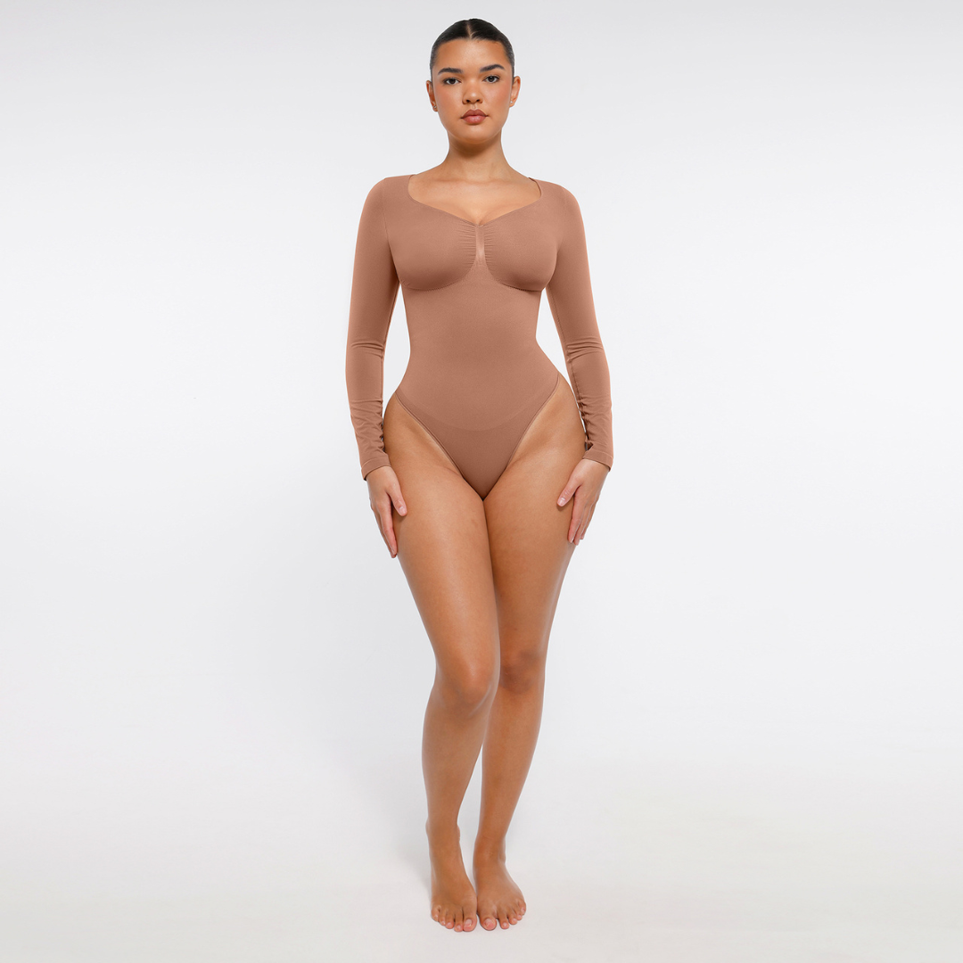 SecondSkin Sculpting Longsleeve Bodysuit mit String