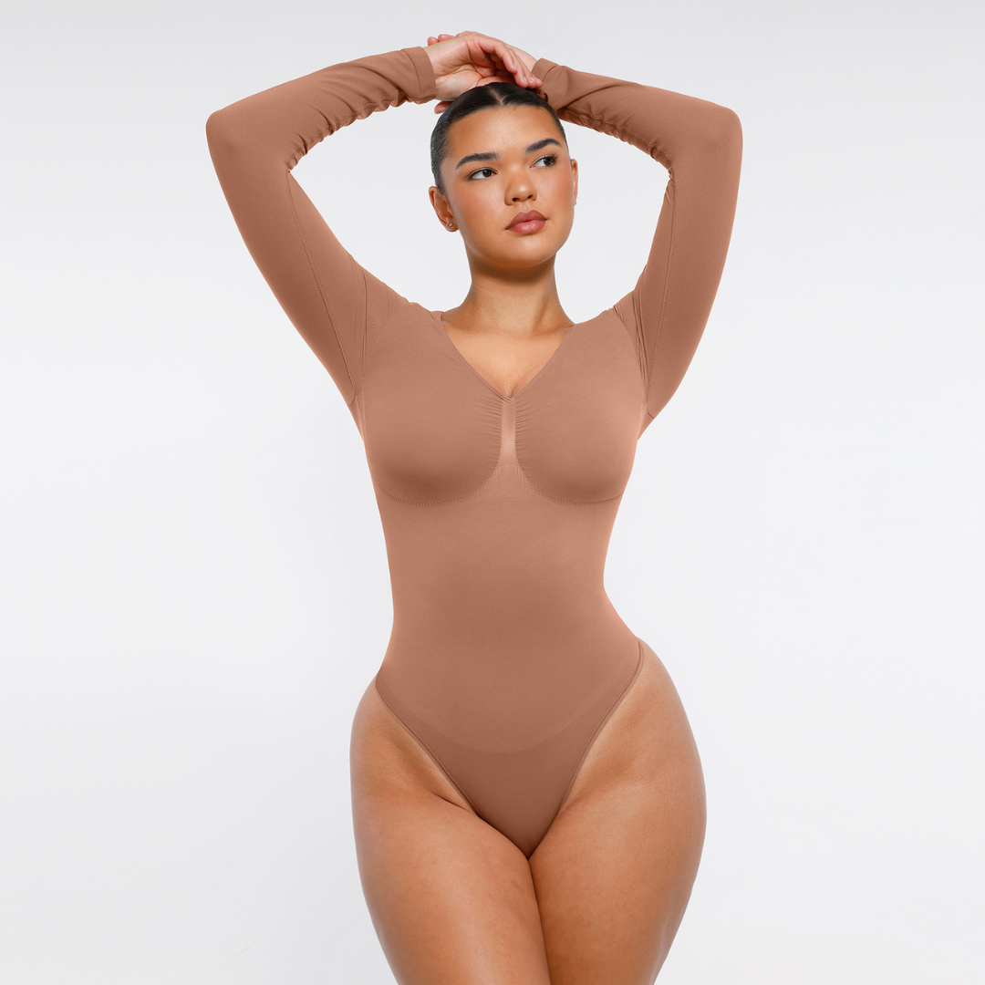 SecondSkin Sculpting Longsleeve Bodysuit mit String