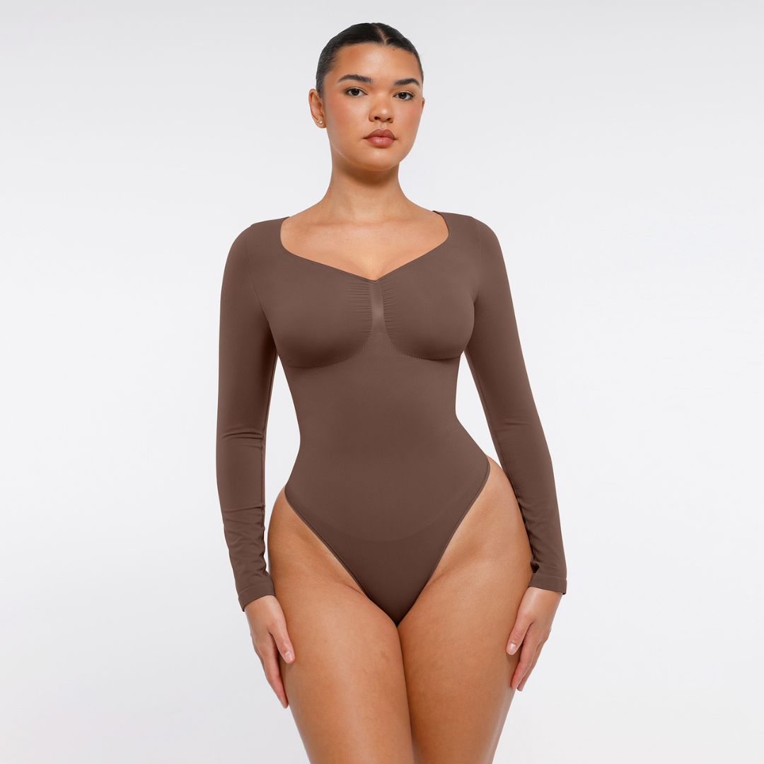 SecondSkin Sculpting Longsleeve Bodysuit mit String