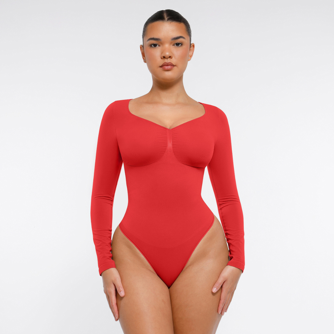 SecondSkin Sculpting Longsleeve Bodysuit mit String