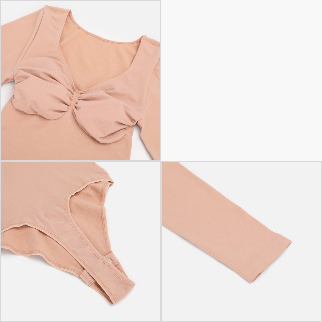 SecondSkin Sculpting Longsleeve Bodysuit mit String