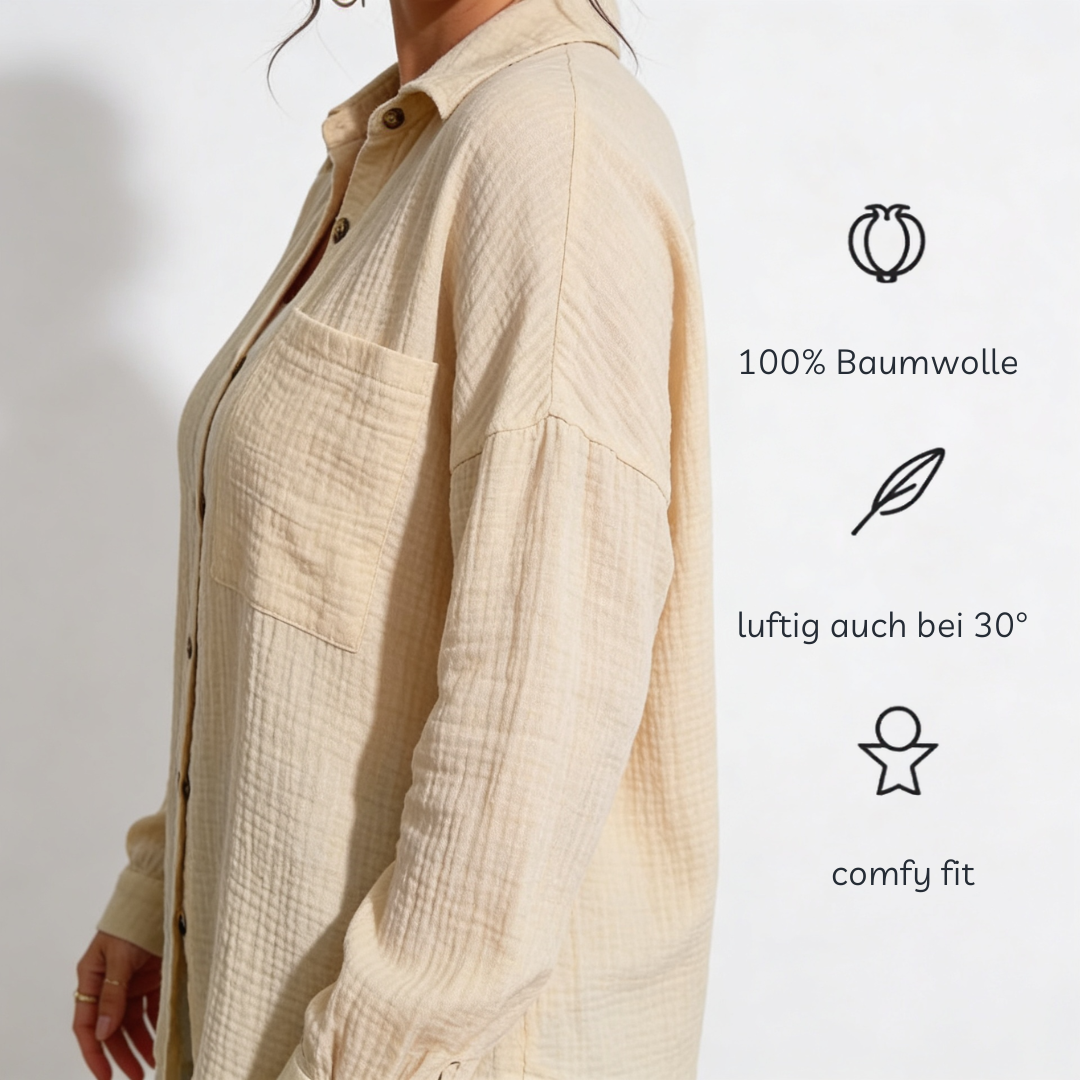 Musselin Soft Touch Bluse