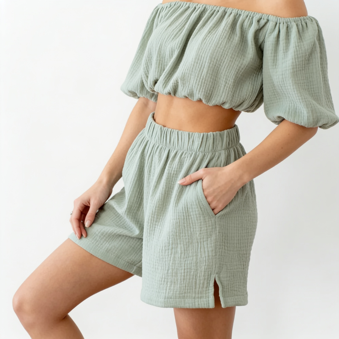 Musselin Bardot Set